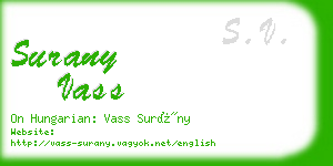 surany vass business card